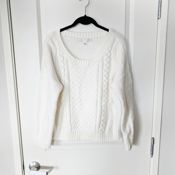 LC Lauren Conrad Sweaters - ⭐Soft Cable Chunky Knit Ivory White Sweater